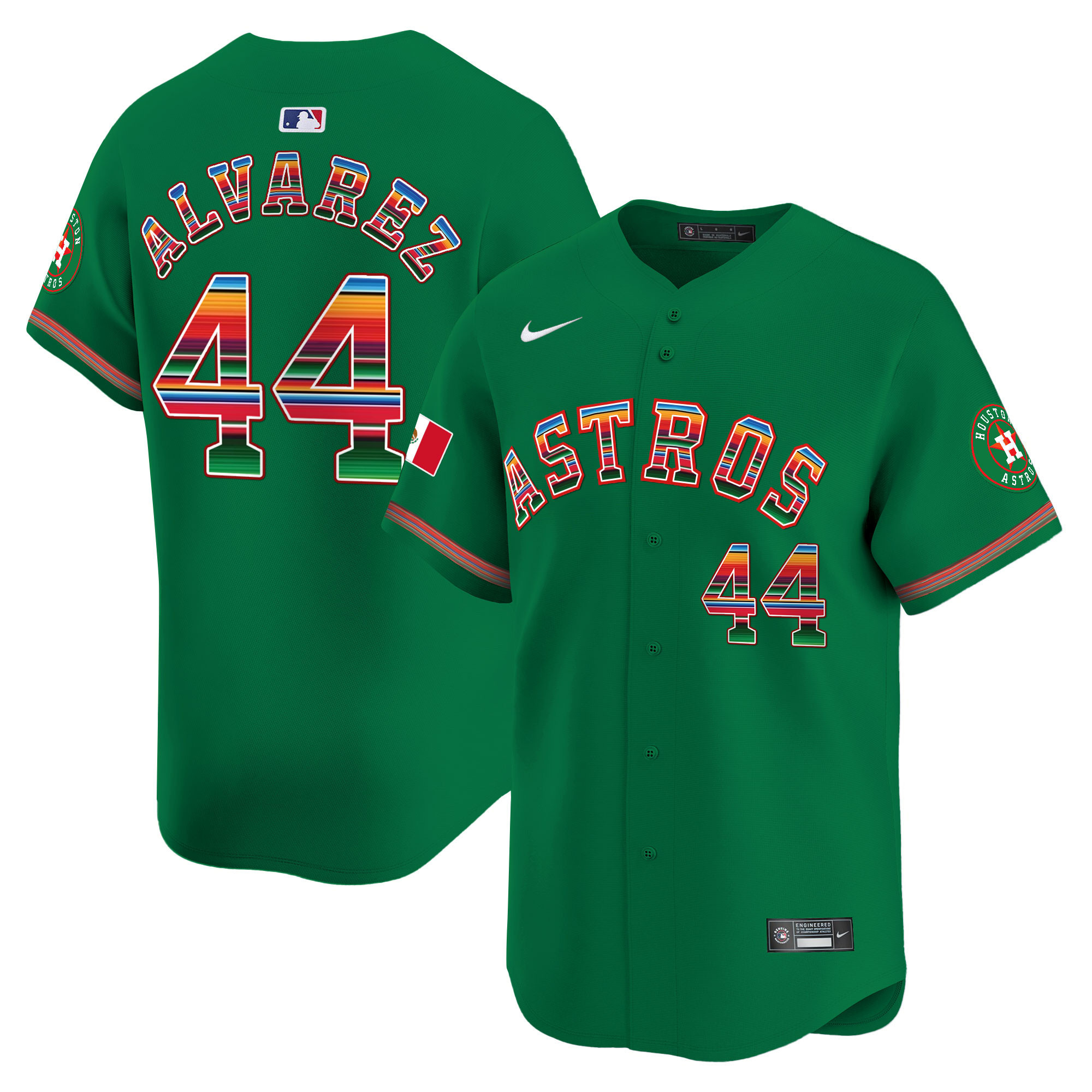 Yordan Álvarez Men's Houston Astros Mexico Vapor Premier Limited Green Jersey - All Stitched
