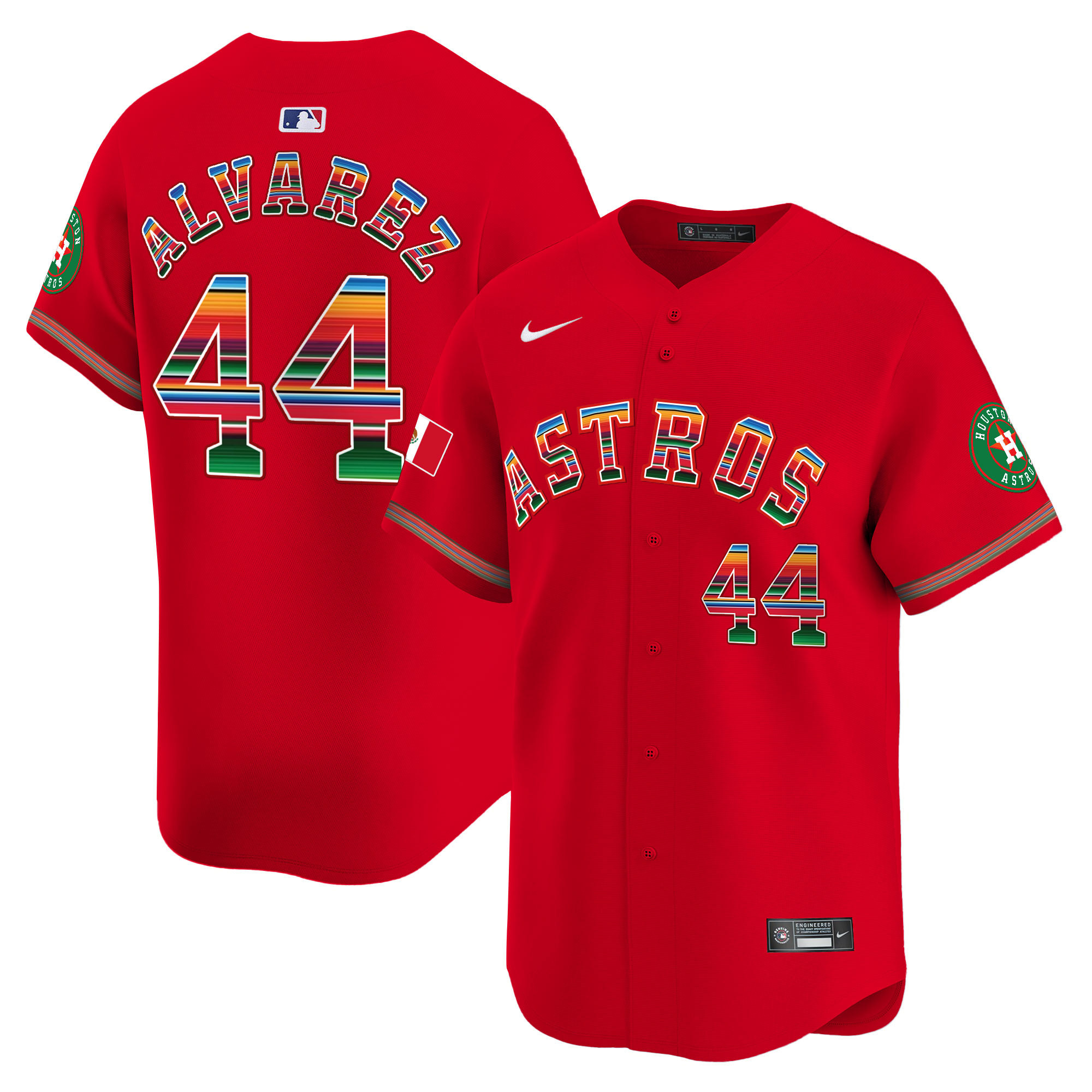 Yordan Álvarez Men's Houston Astros Mexico Vapor Premier Limited Red Jersey - All Stitched