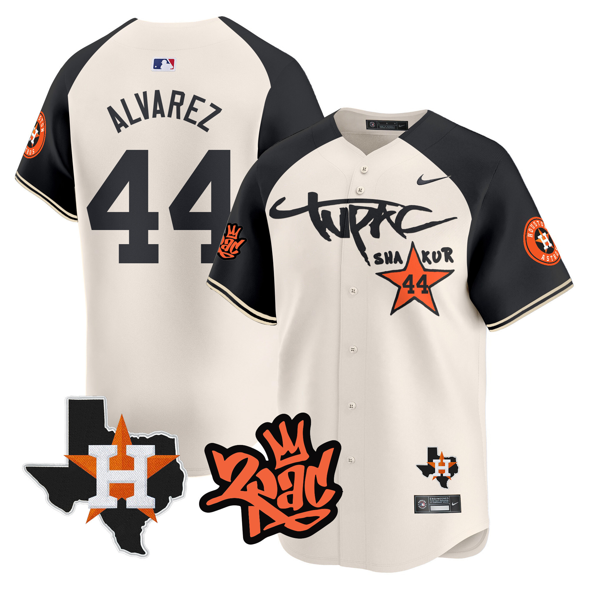 Yordan Álvarez Men's Houston Astros Tupac Shakur Vapor Premier Limited Cream Alternate Jersey - All Stitched