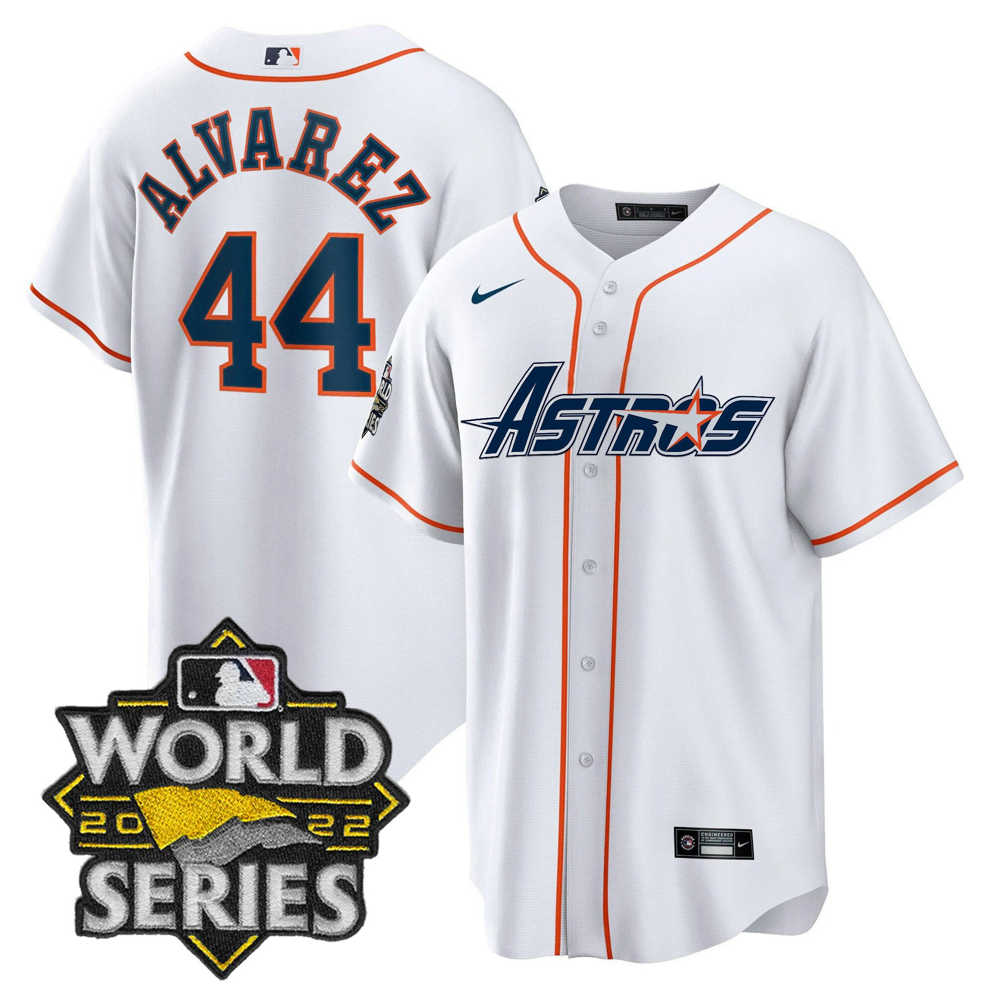 Yordan Álvarez Men's Houston Astros World Series & Throwback Patch Gold Cool Home Jersey - All Stitched
