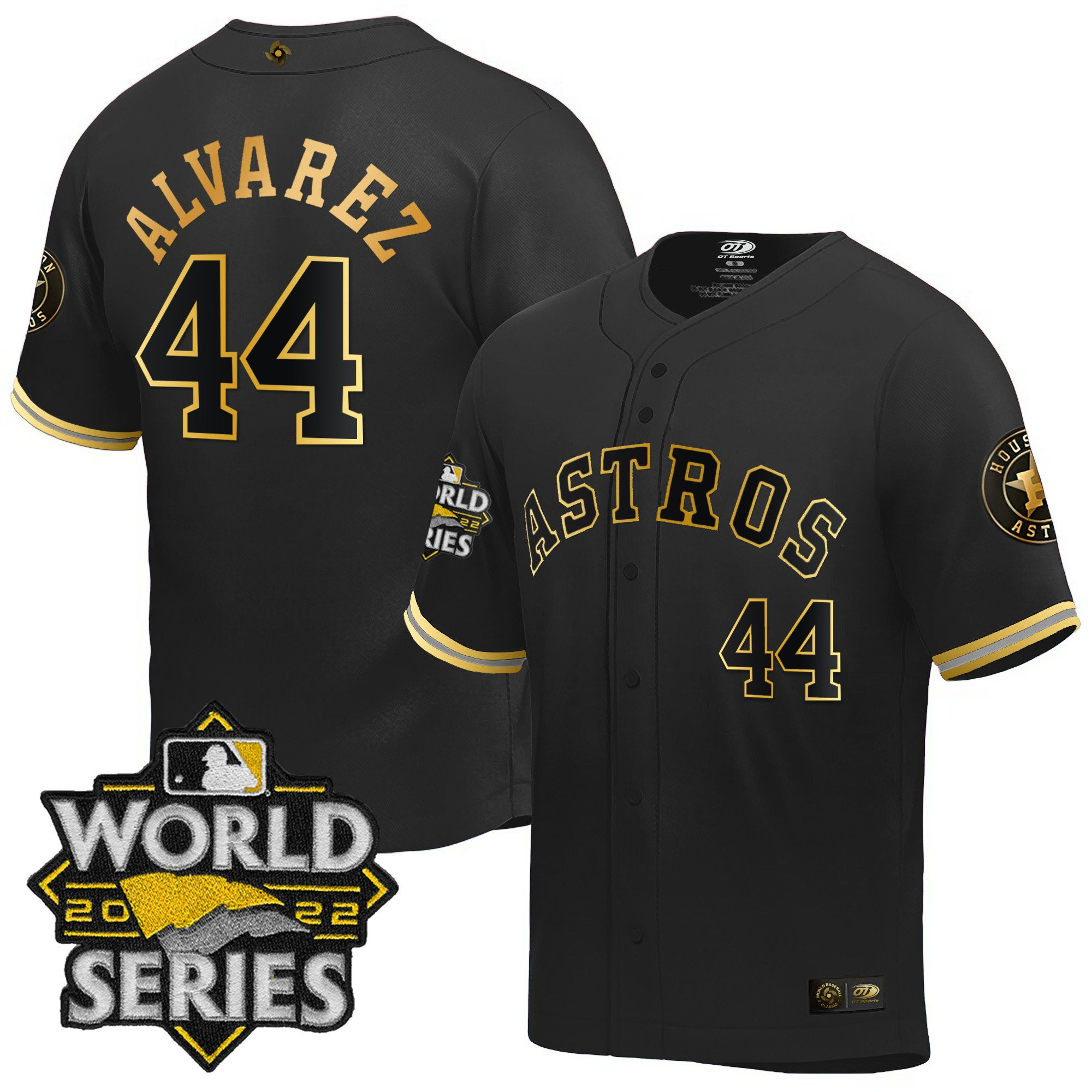 Yordan Álvarez Men's Houston Astros World Series Classic Black Gold Jersey - All Stitched