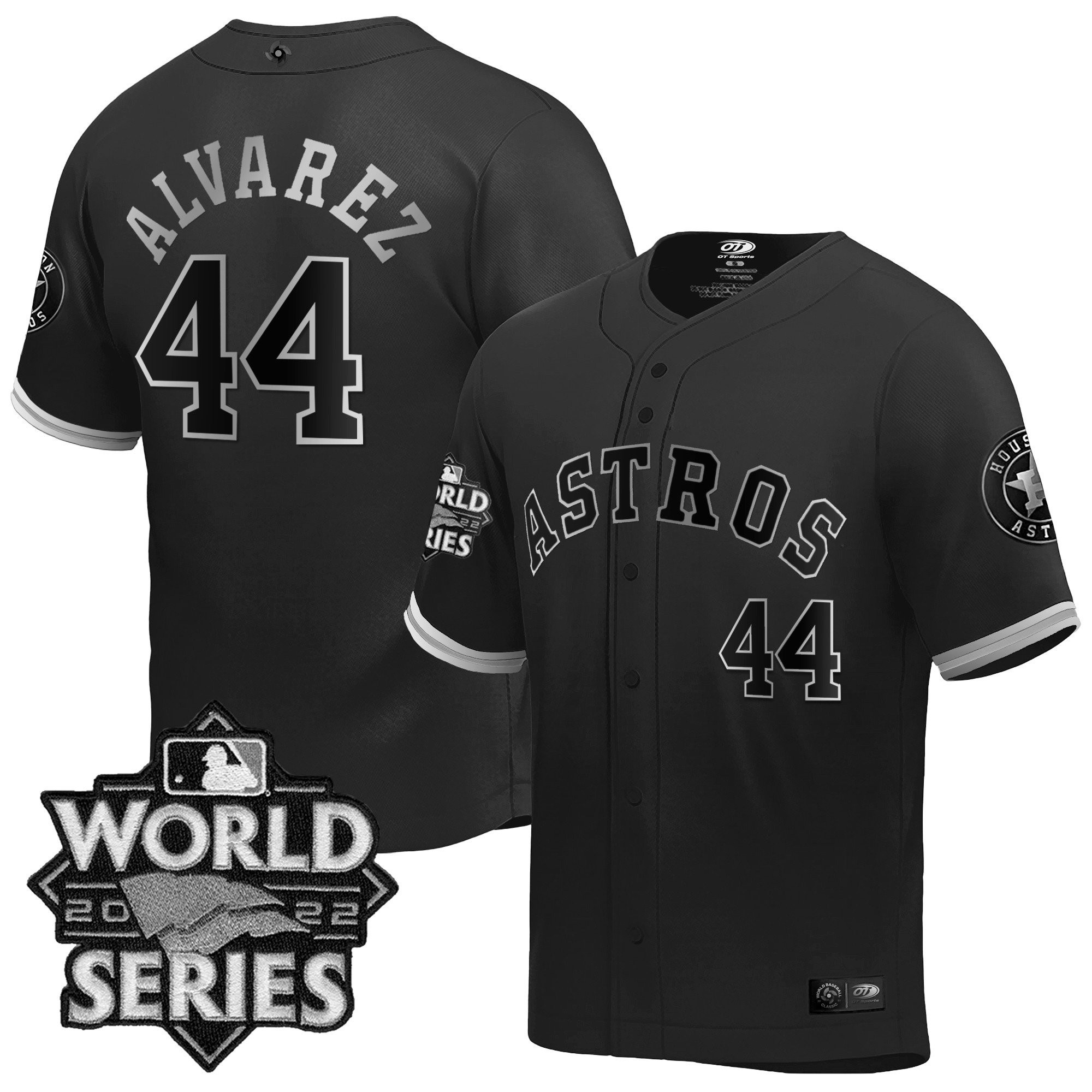Yordan Álvarez Men's Houston Astros World Series Classic Black Silver Jersey - All Stitched