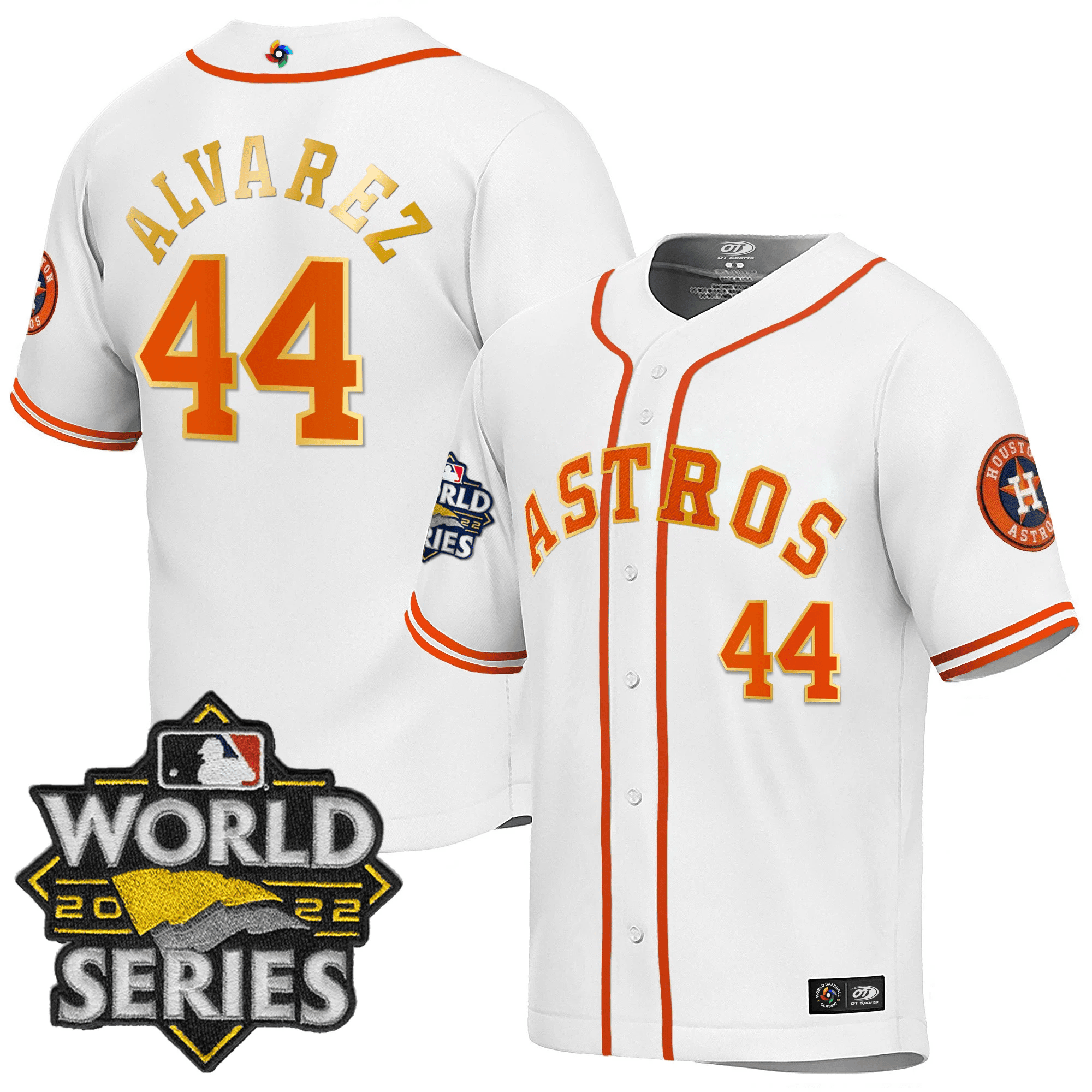 Yordan Álvarez Men's Houston Astros World Series Classic White Gold Trim Jersey - All Stitched