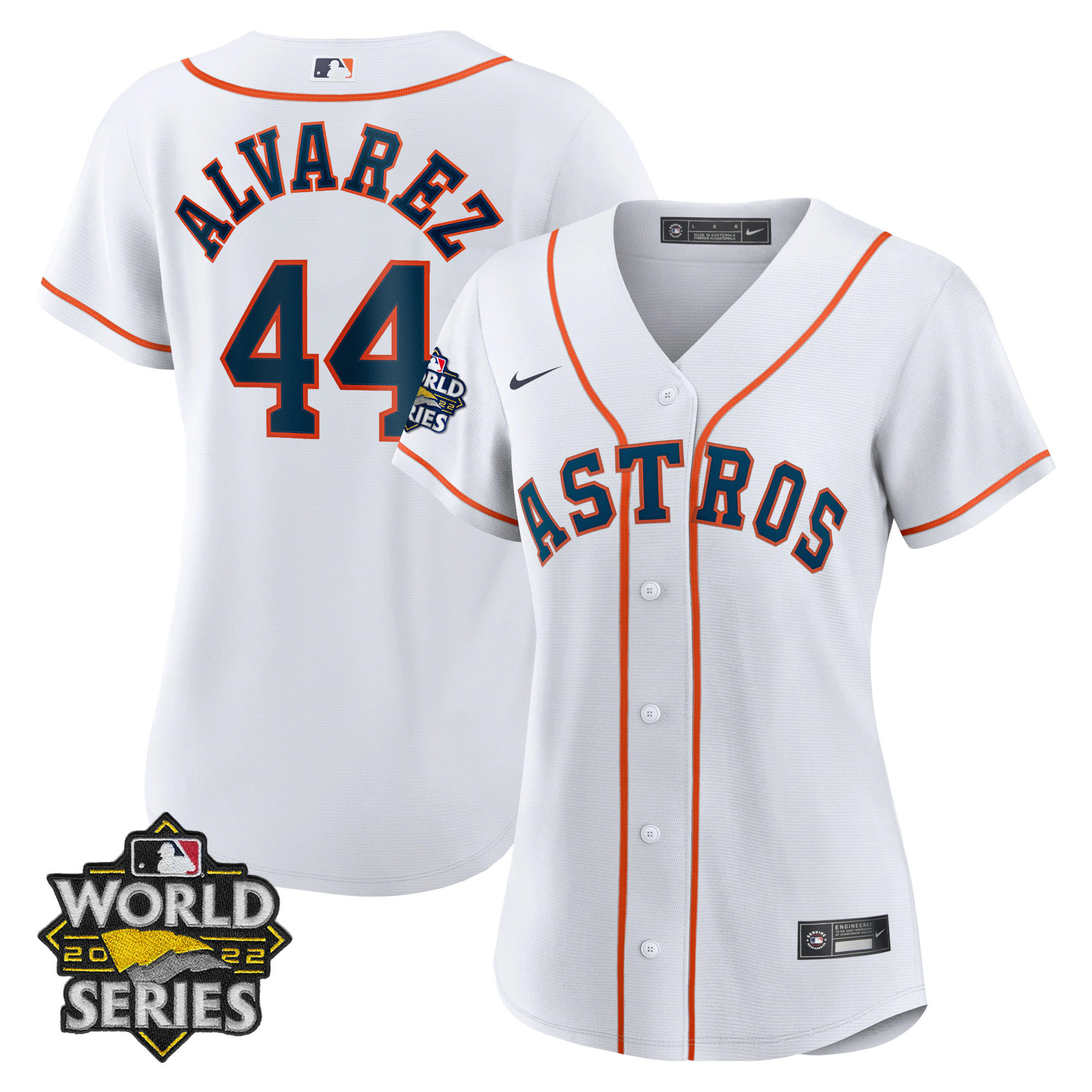 Yordan Álvarez Women's Houston Astros 2022 World Series Player Cool Home Jersey - All Stitched