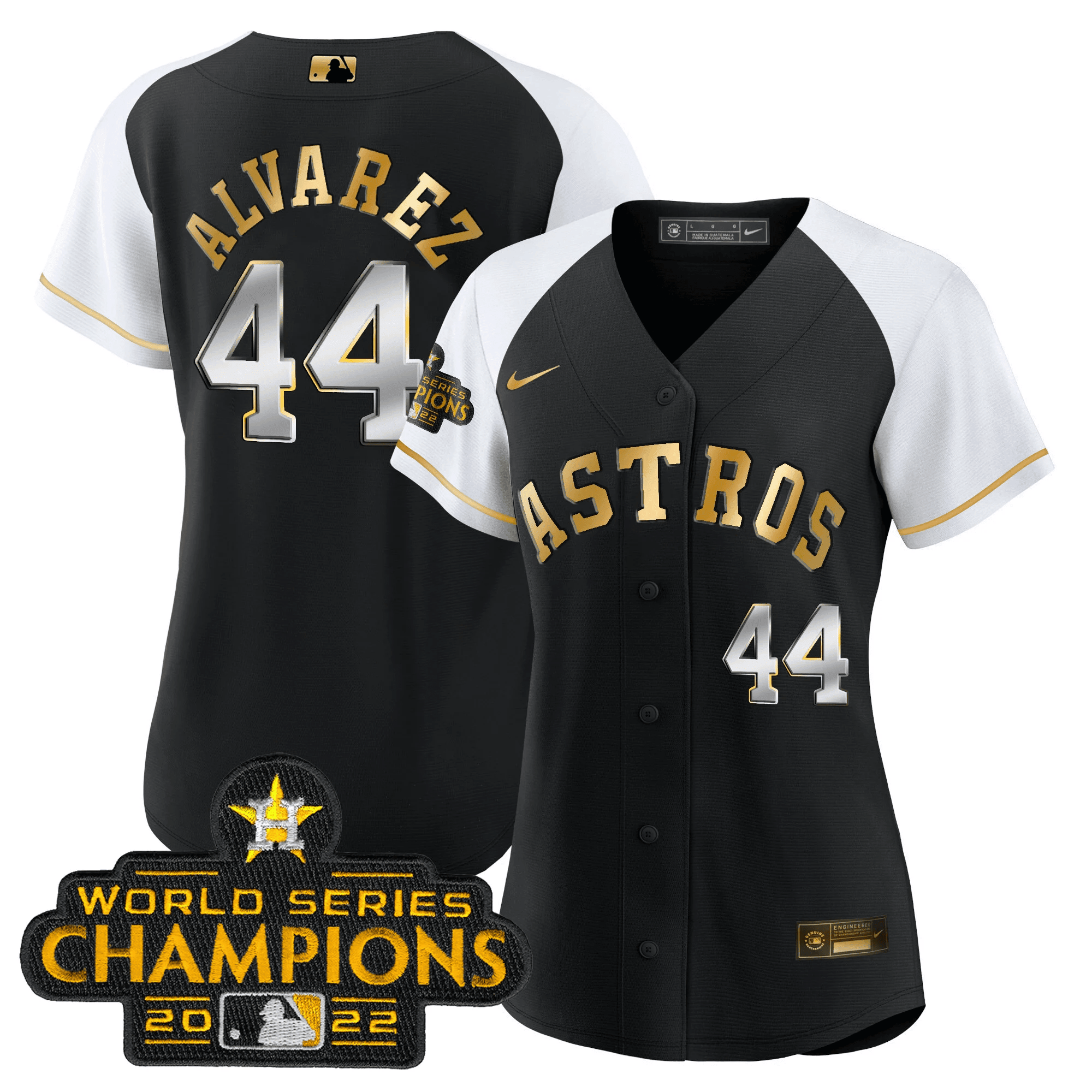 Yordan Álvarez Women's Houston Astros 2023 Gold Alternate Baseball White Sleeves Jersey - All Stitched