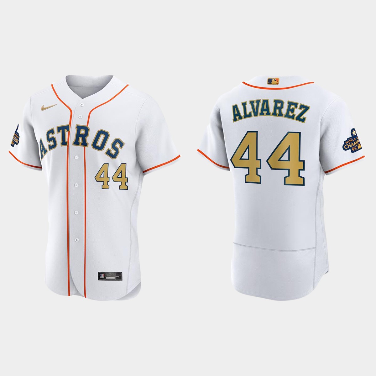 Yordan Alvarez Houston Astros 2023 Gold Collection Jersey - White