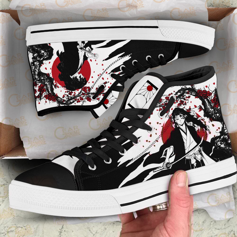 Yoriichi Tsugikuni High Top Shoes Custom Demon Slayer Sneakers Japan Style