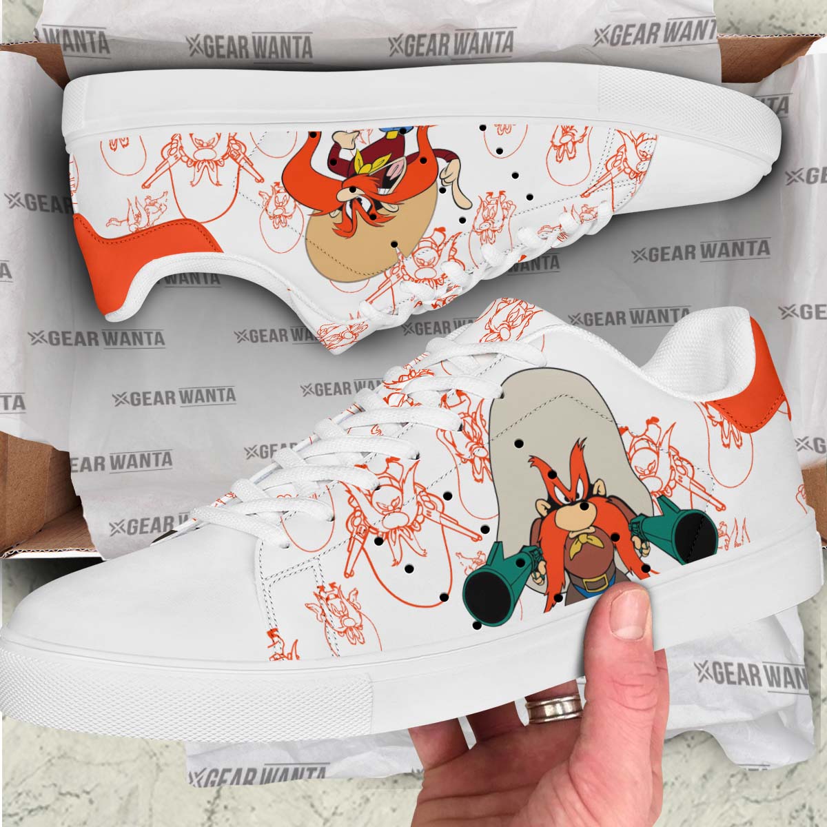Yosemite Sam Skate Shoes Custom Looney Tunes Sneakers For Fans