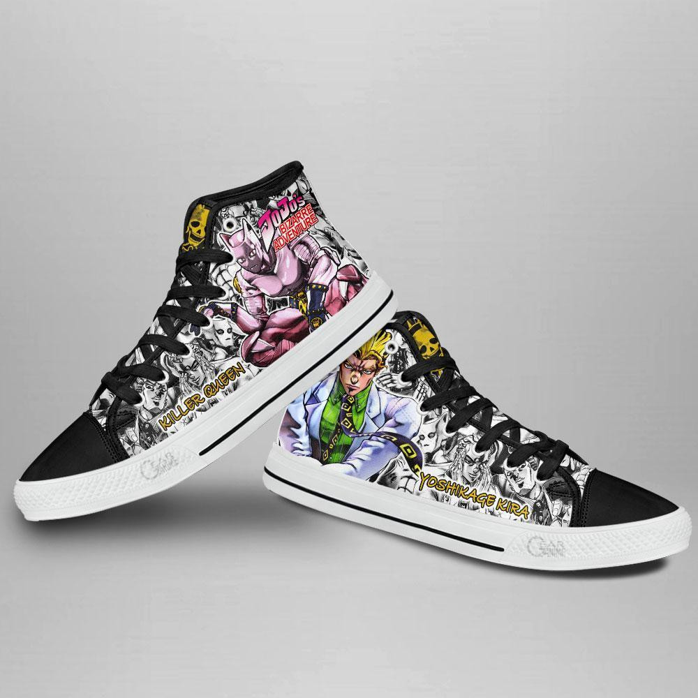 Yoshikage Kira High Top Shoes Custom Manga Anime Jojo’s Birraze Adventure Sneakers
