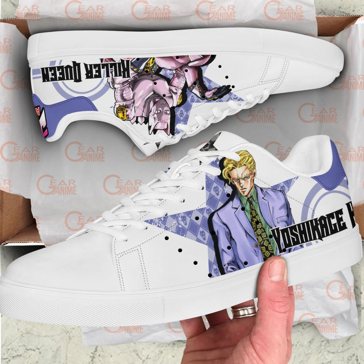Yoshikage Kira Skate Sneakers Custom Anime Jojo’s Bizarre Adventure Shoes