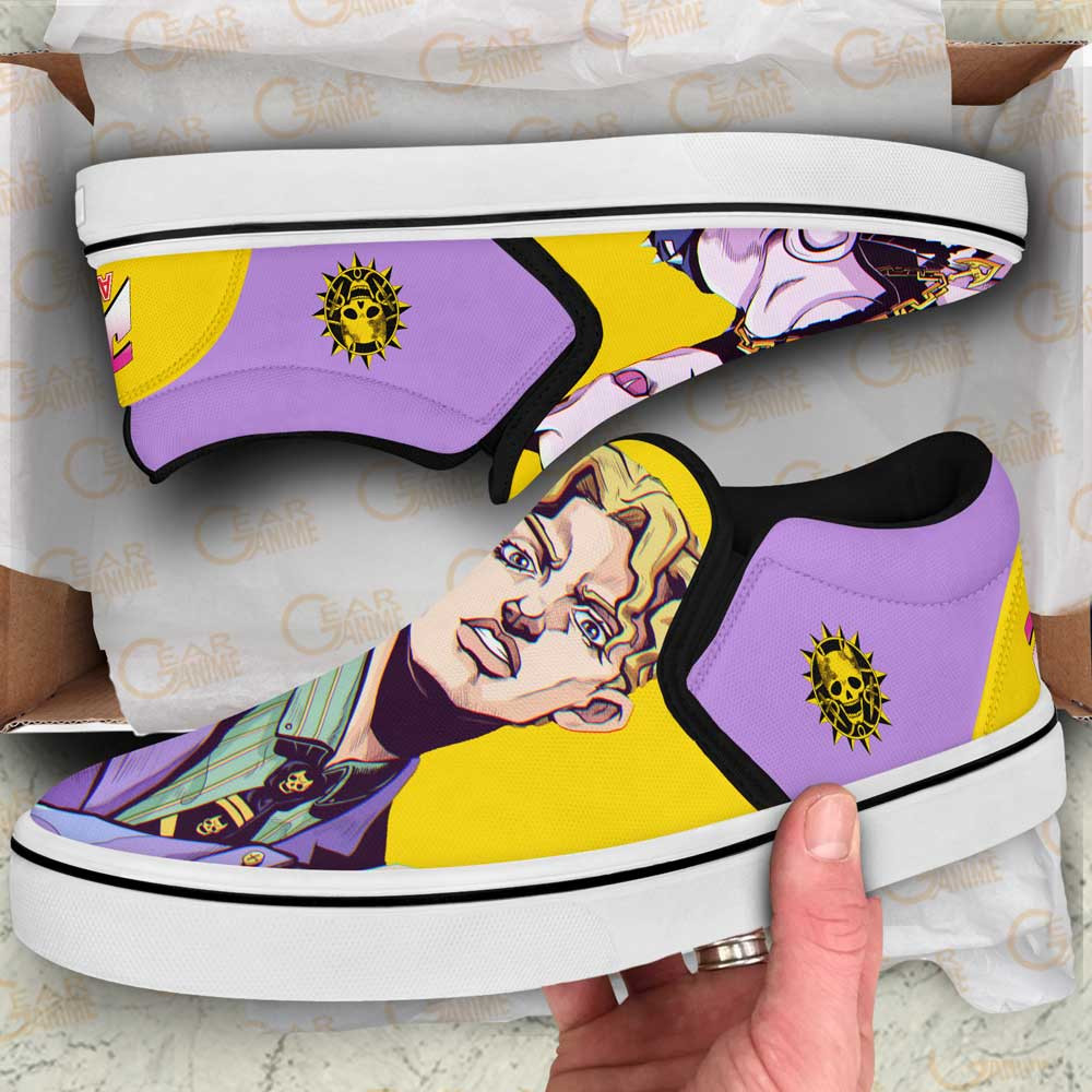 Yoshikage Kira Slip-On Shoes Canvas Custom Anime JoJo’s Bizarre Adventure Shoes