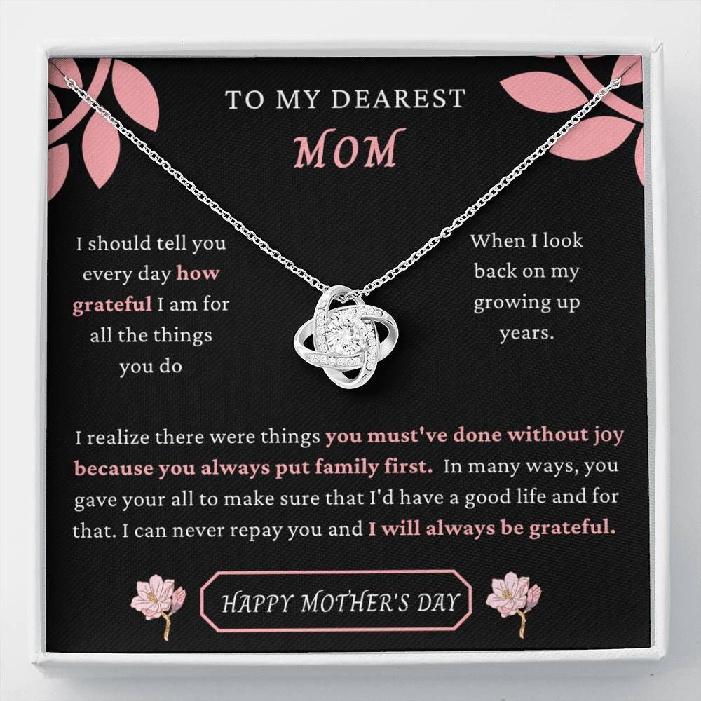 You Always Put Family First Gift For Mom Love Knot Necklace