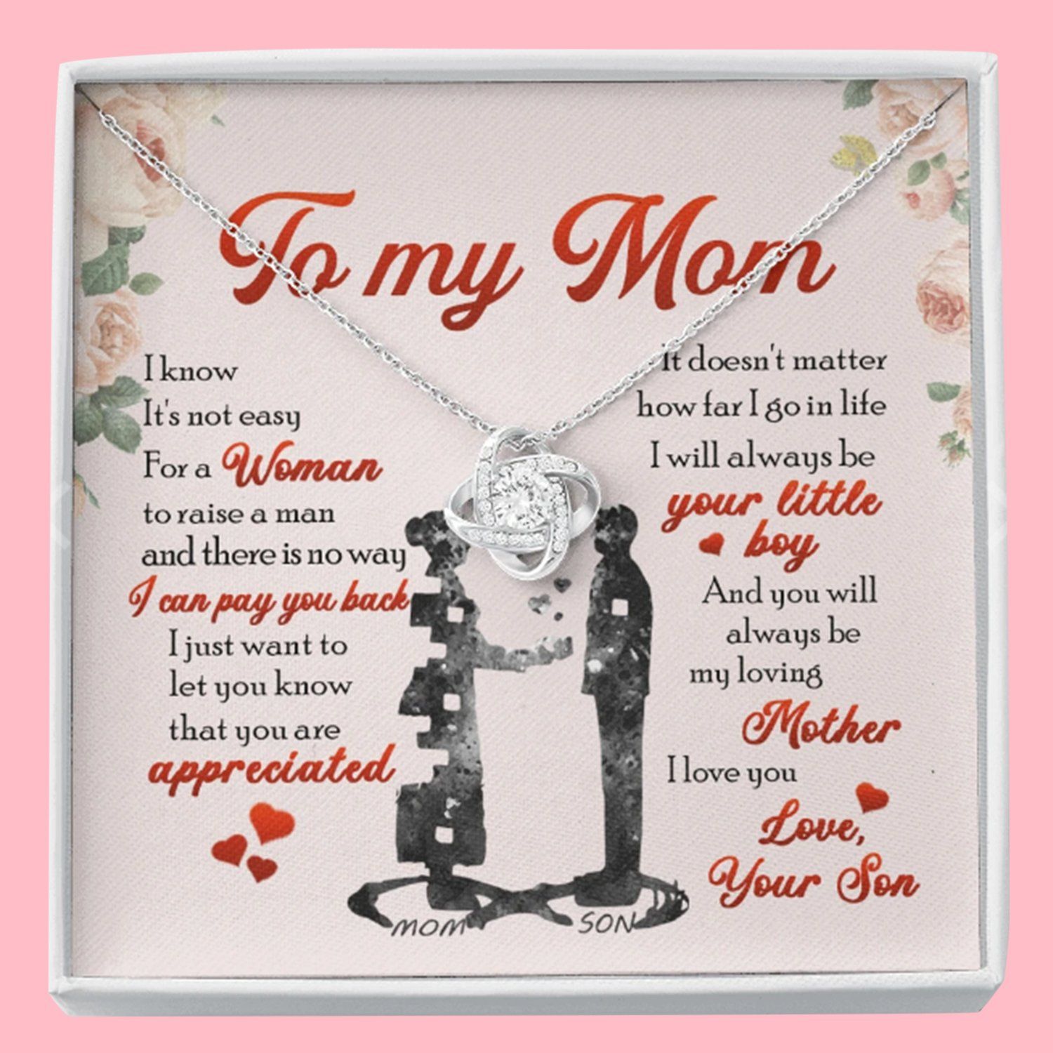 You Are Appreciated – Love Knot Necklace – Gifts For Mom