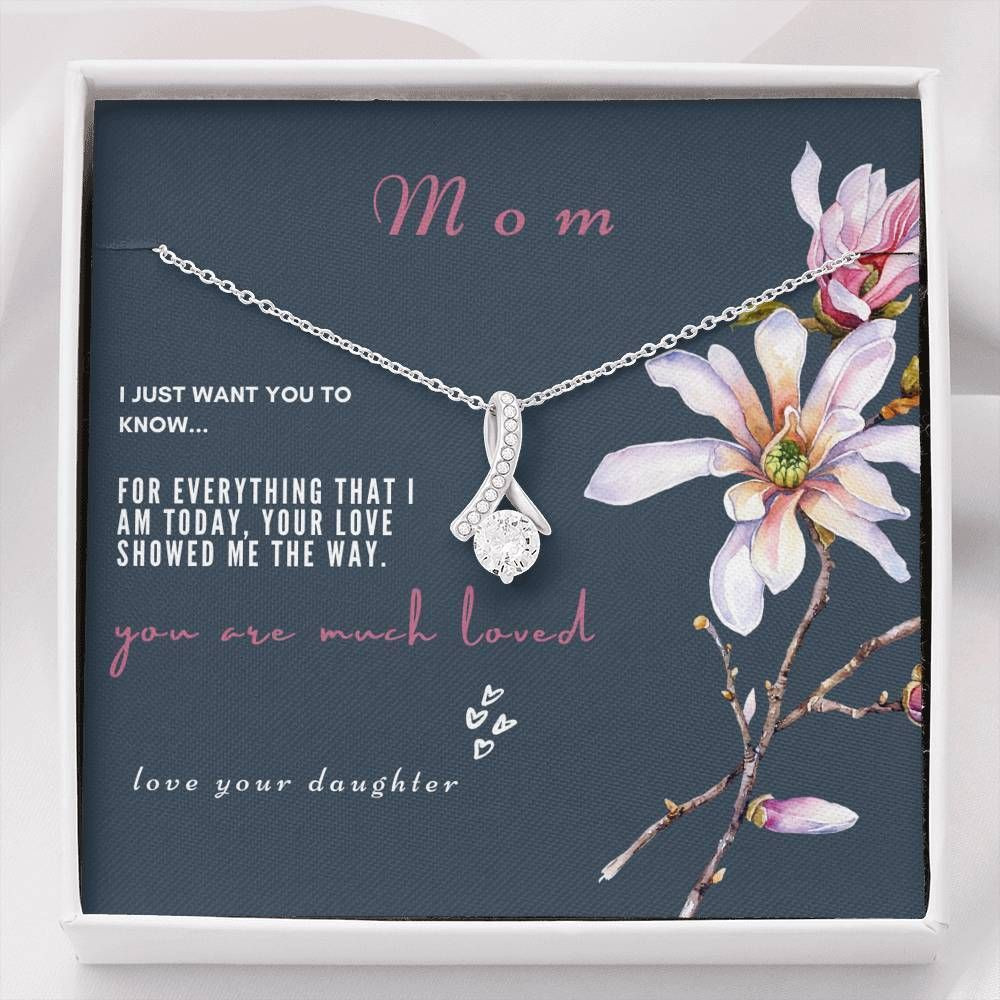You Are Much Loved Gift For Mom 14K White Gold Alluring Beauty Necklace