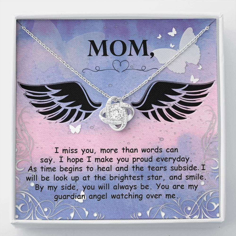 You Are My Guardian Angel Love Knot Necklace Gift For Mom