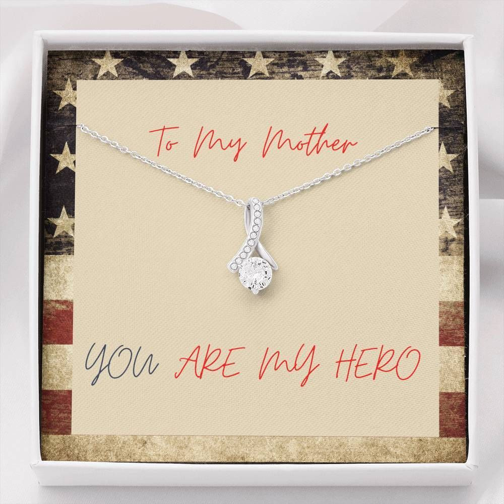 You Are My Hero Gift For Mother USA Flag Alluring Beauty Necklace