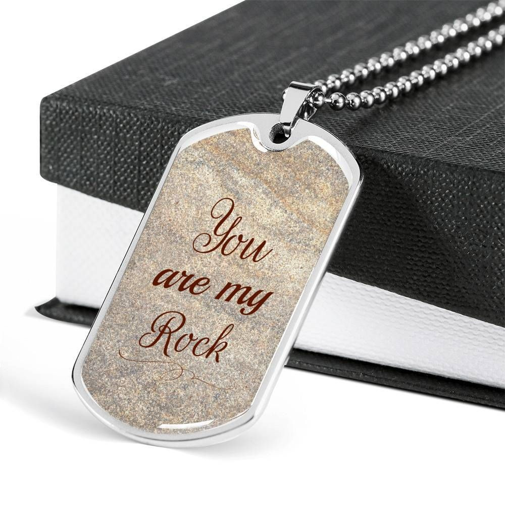 You Are My Rock Dog Tag Necklace For Mom