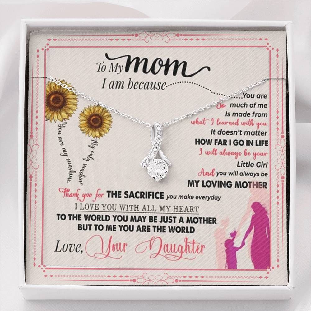 You Are My Sunshine Gift For Mom 14K White Gold Alluring Beauty Necklace