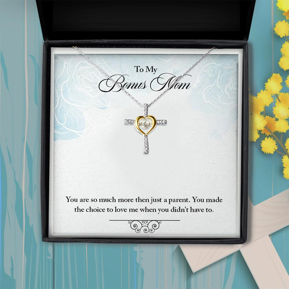 You Are So Much More Than Just A Parent Gift For Mom Bonus Mom Cross Dancing Necklace