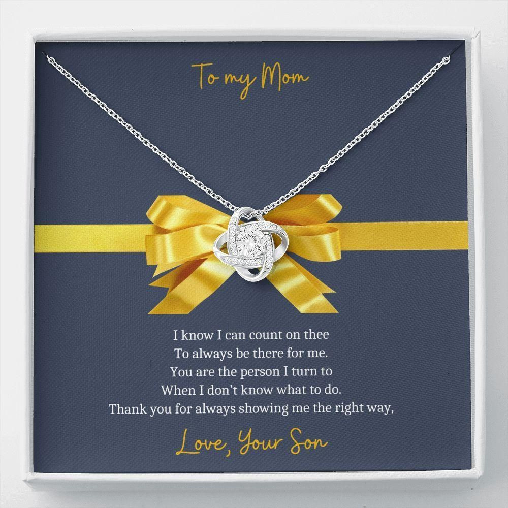 You Are The Person I Turn To Gift For Mom Love Knot Necklace