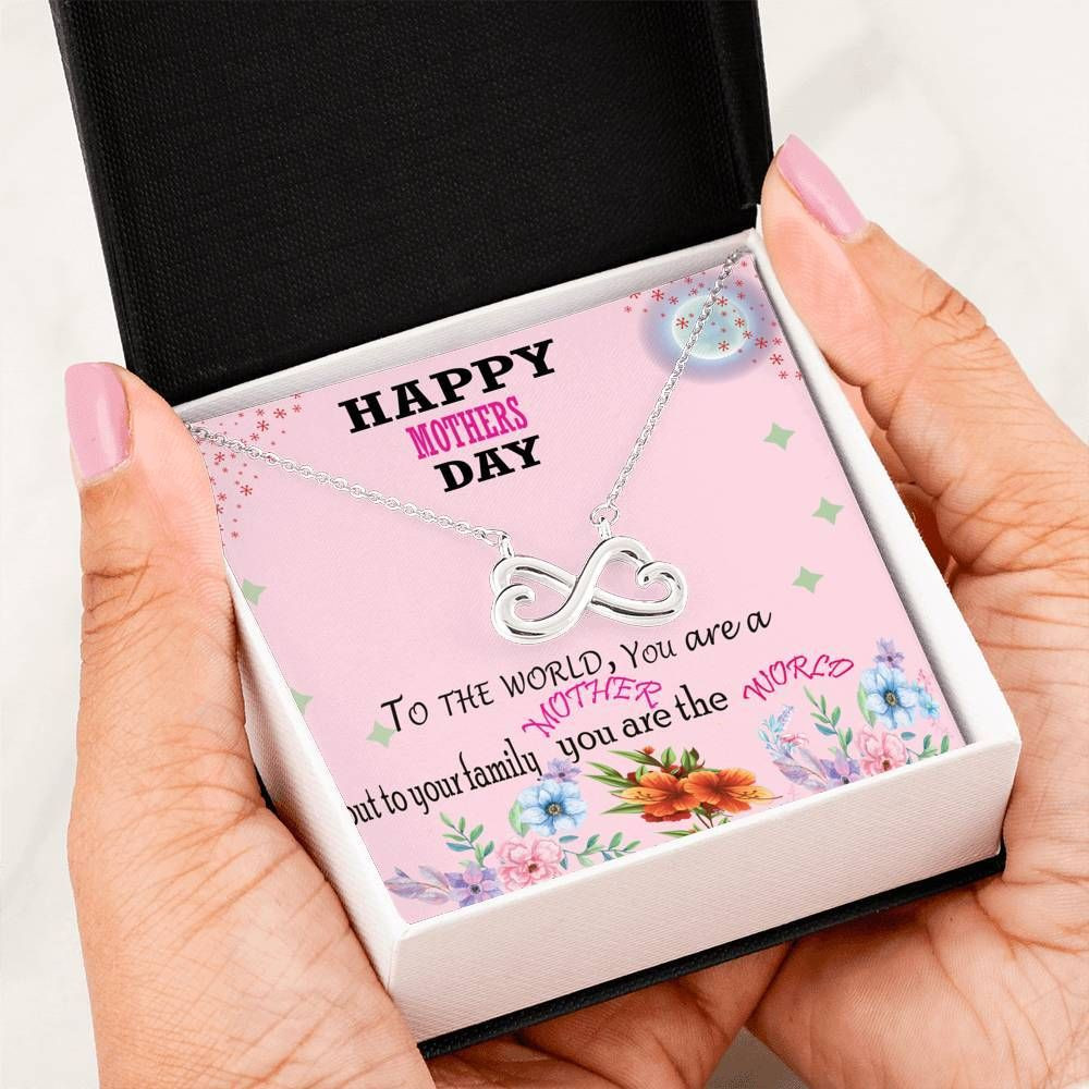 You Are The World Infinity Heart Necklace For Mom