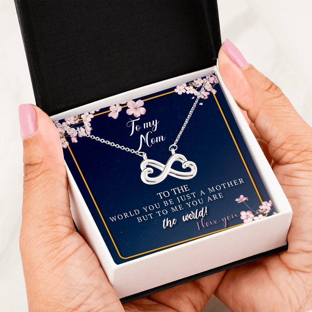 You Are The World Infinity Heart Necklace Gift For Mom
