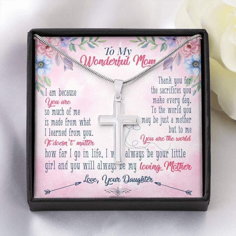 You Are The World To Me Gift For Mom Stainless Cross Necklace