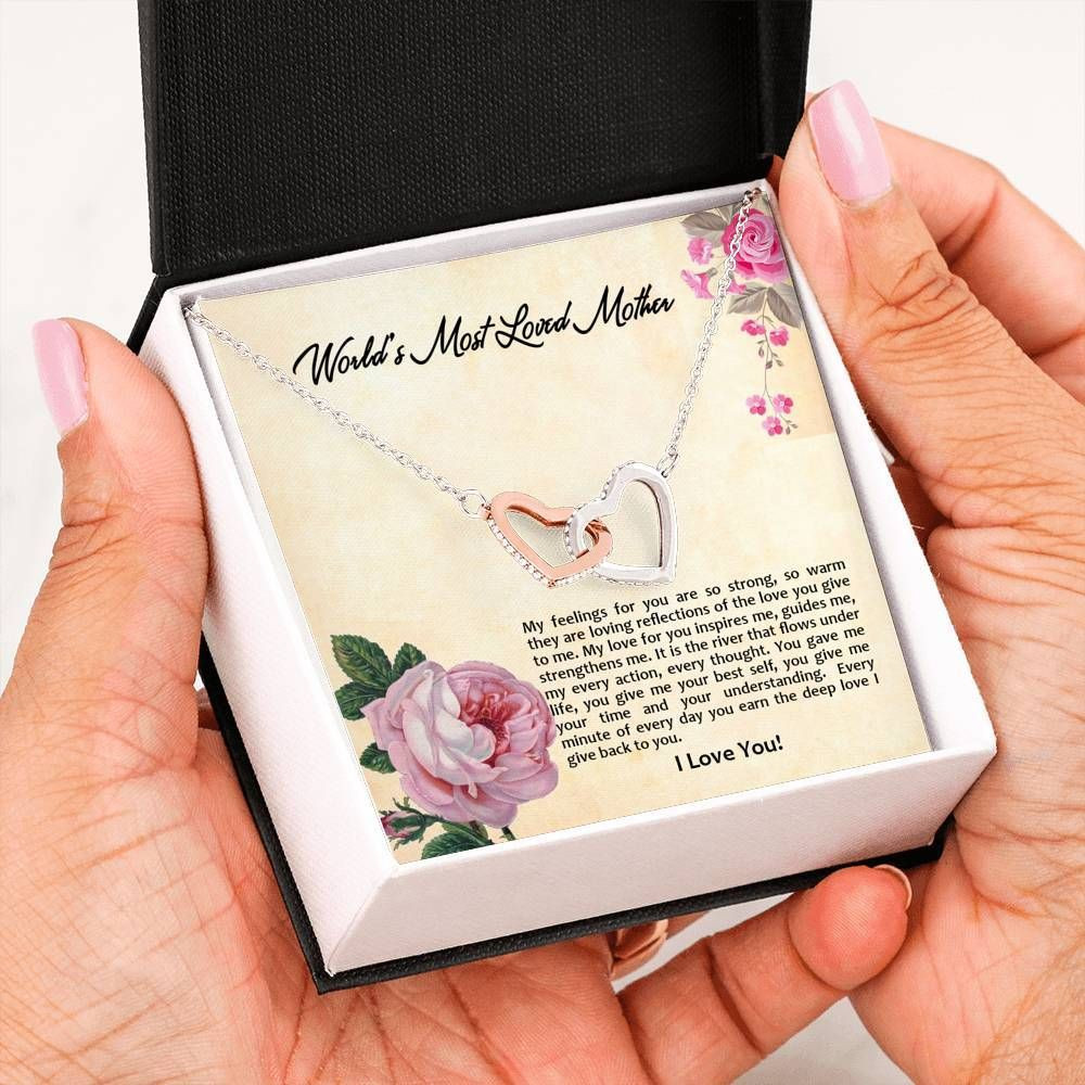 You Give Me Your Time Interlocking Hearts Necklace For Mom