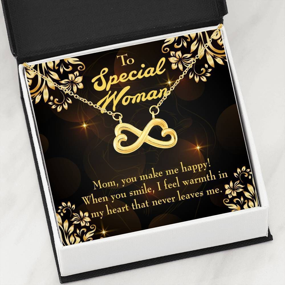 You Make Me Happy Infinity Heart Necklace Gift For Mom
