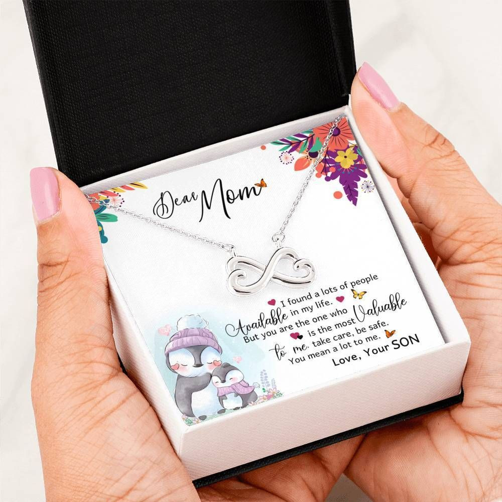 You Mean A Lot To Me Infinity Heart Necklace For Mom