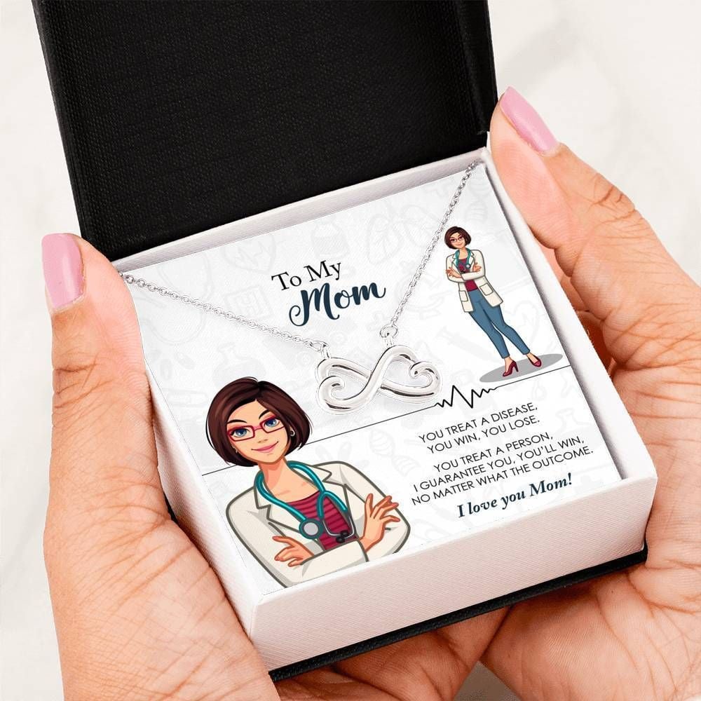 You Treat A Disease You Win You Lose Gift For Mom Infinity Heart Necklace