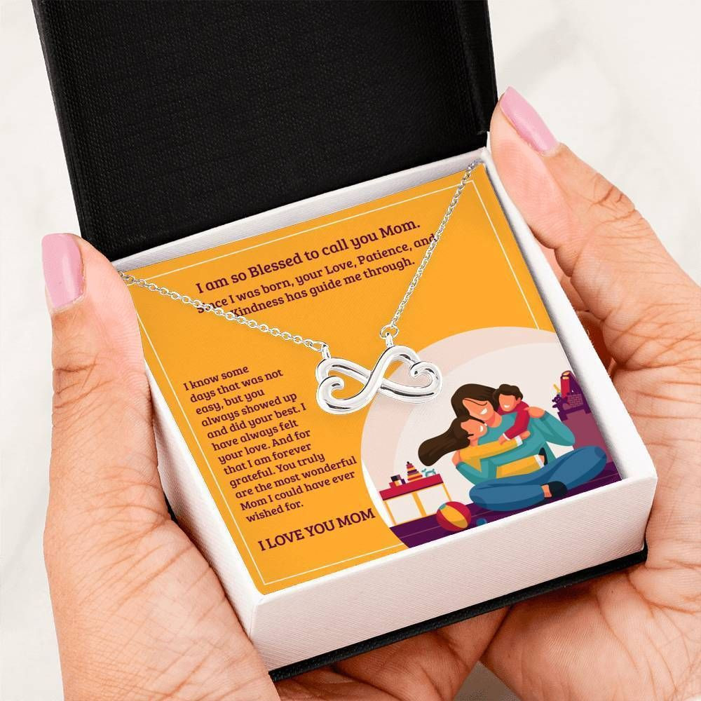 You Truly Are The Most Wonderful Mom  Infinity Heart Necklace For Mom
