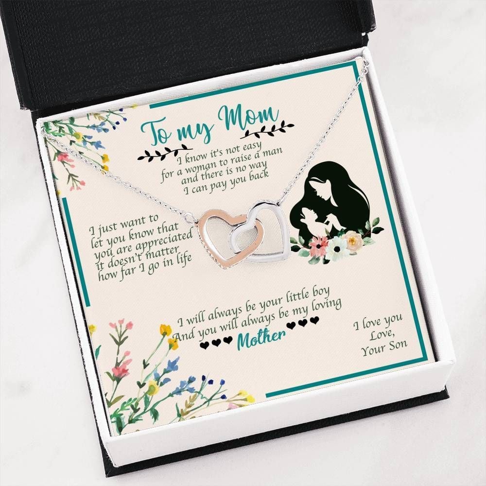 You Will Always Be My Loving Mother Interlocking Hearts Necklace Gift For Mother