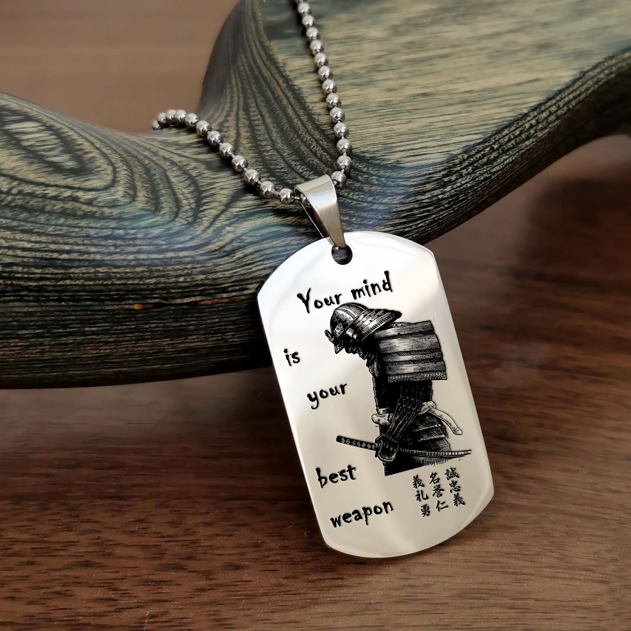 Your Mind Is Your Best Weapon English – Samurai Dog Tag