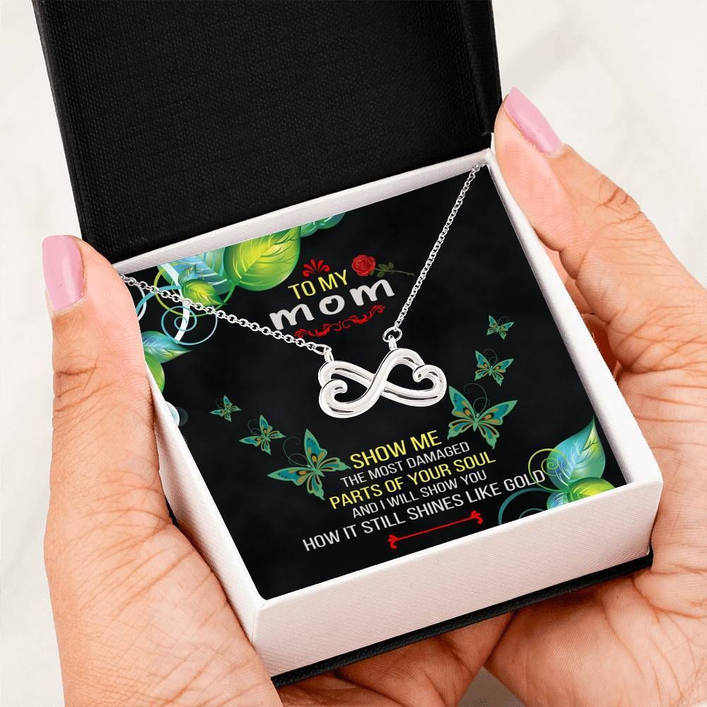 Your Soul Always Shine Like Gold Infinity Heart Necklace Gift For Mother
