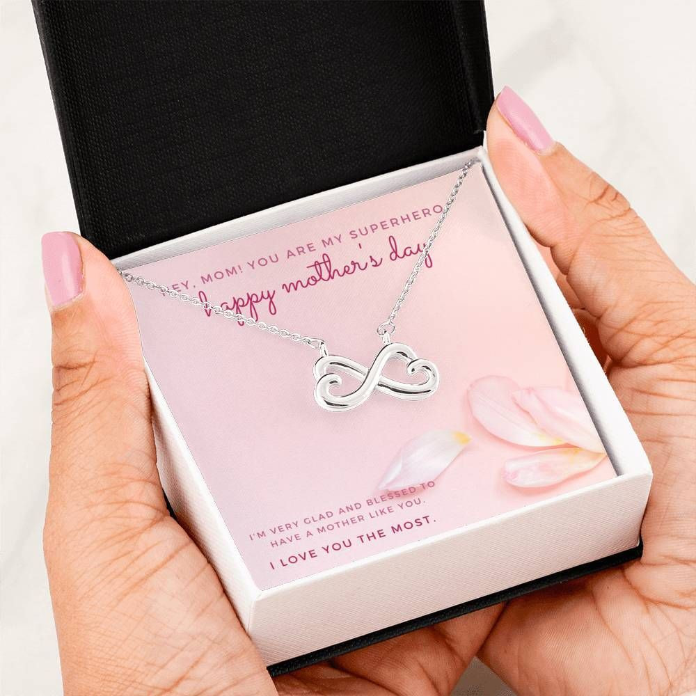 You’re My Superhero Infinity Heart Necklace For Mom