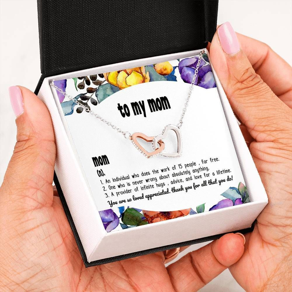 You’re So Loved Appreciated Interlocking Hearts Necklace For Mom