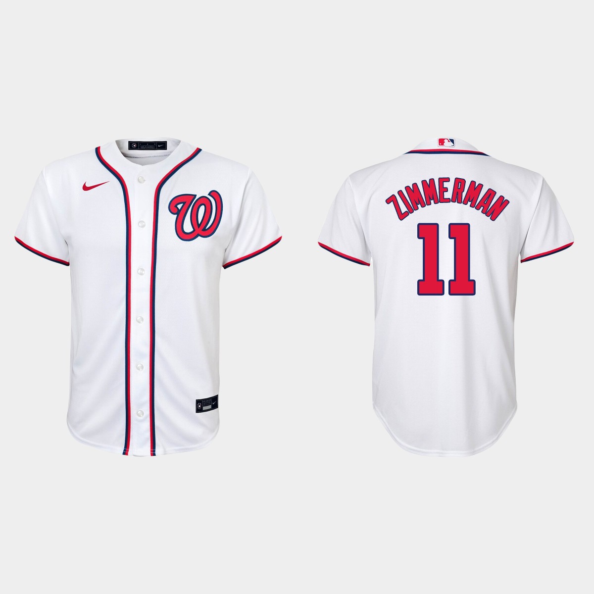 Youth #11 Ryan Zimmerman Washington Nationals White Home Jersey