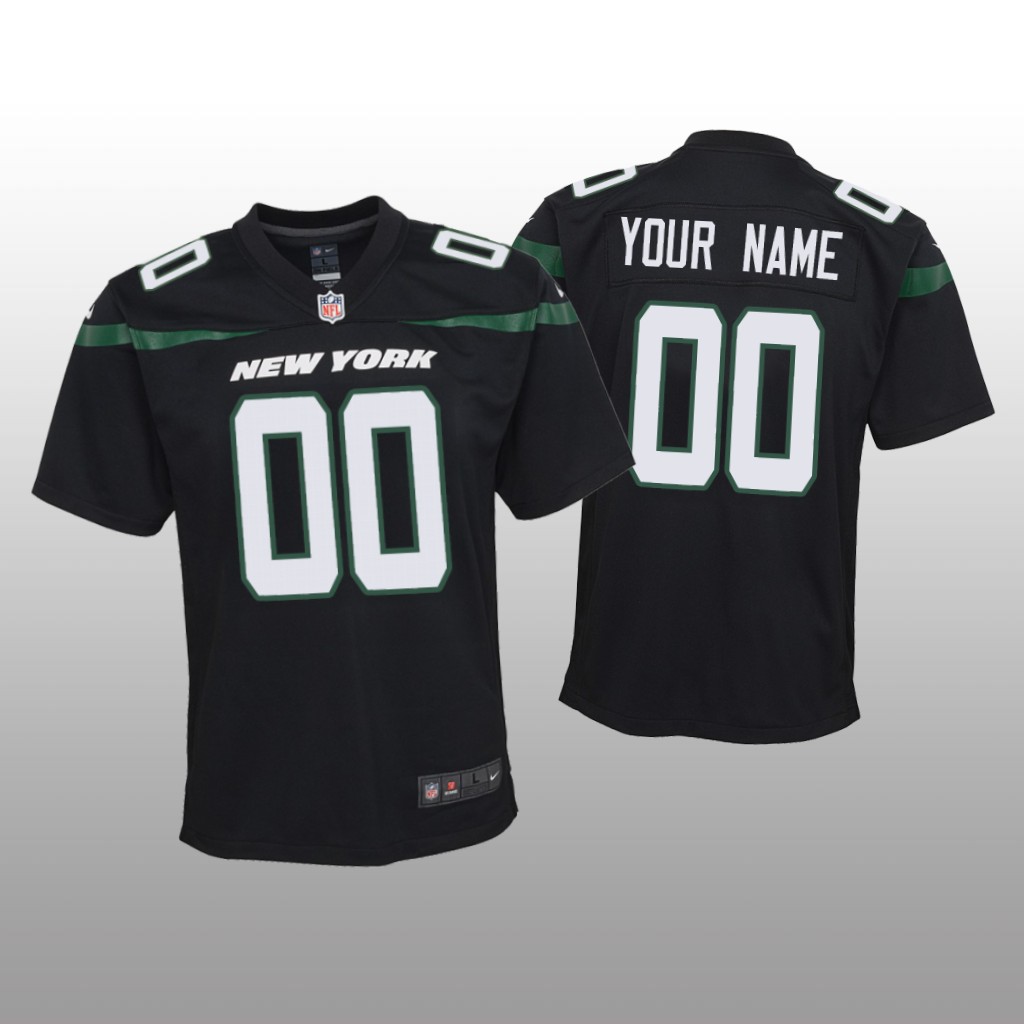 Youth 2019 Custom New York Jets Black Game Jersey