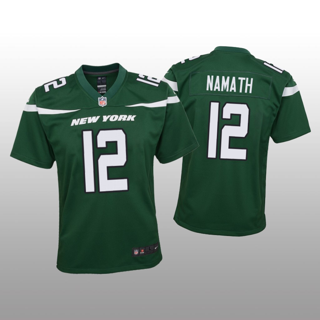Youth 2019 Joe Namath #12 New York Jets Green Game Jersey