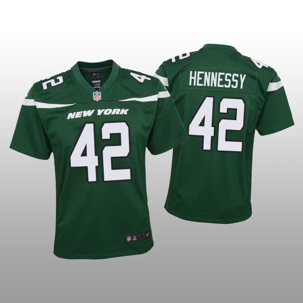 Youth 2019 Thomas Hennessy #42 New York Jets Green Game Jersey