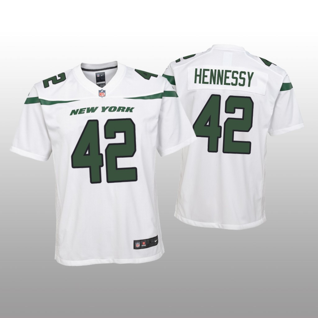 Youth 2019 Thomas Hennessy #42 New York Jets White Game Jersey