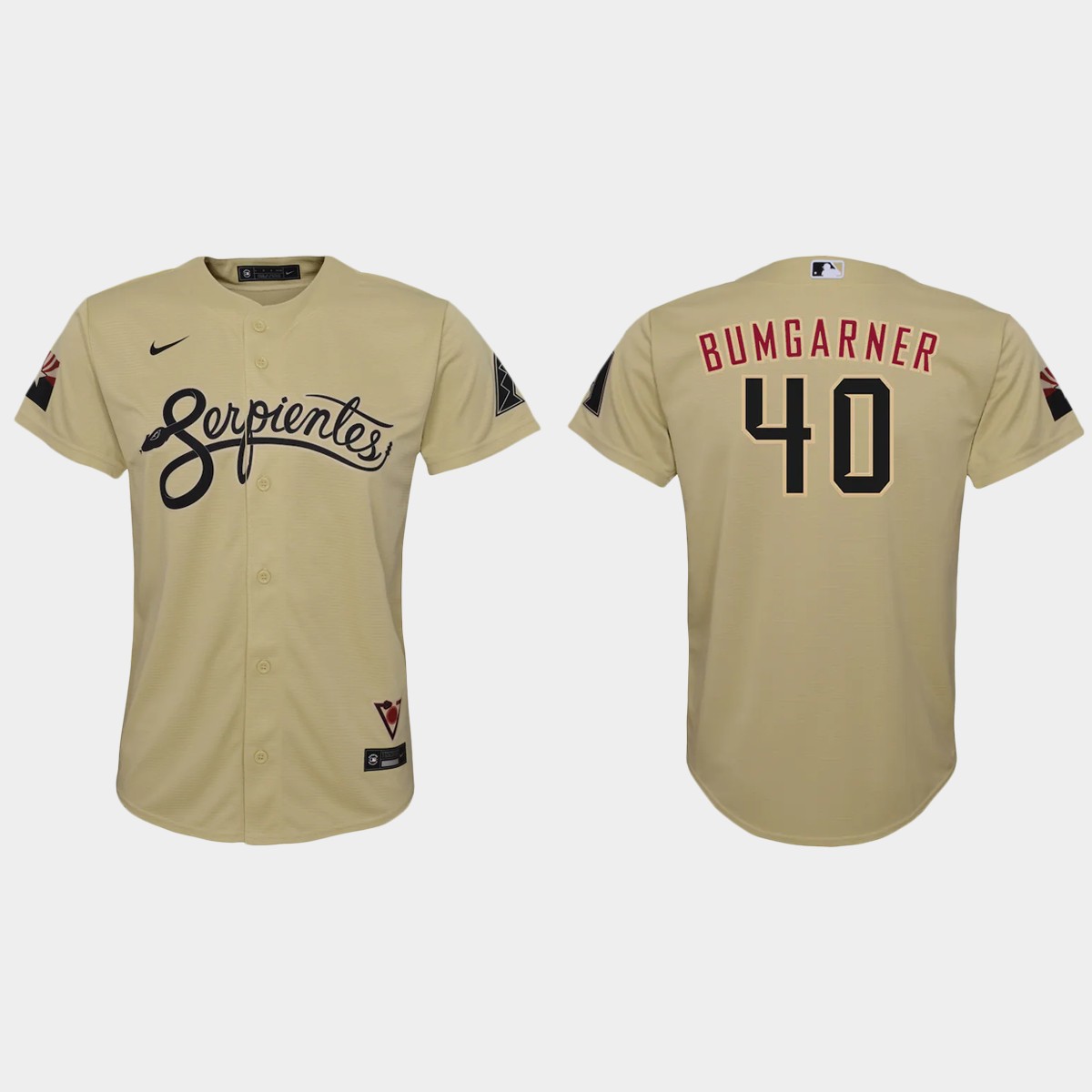 Youth Arizona Diamondbacks #40 Madison Bumgarner Gold 2021 City Connect Jersey