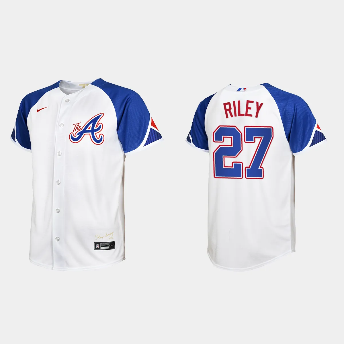 Youth Atlanta Braves Austin Riley White 2023 City Connect Jersey