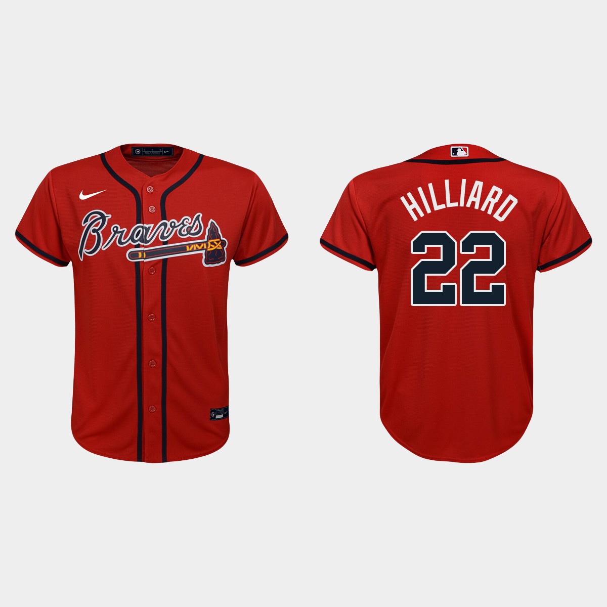 Youth Atlanta Braves Sam Hilliard Red Alternate Jersey