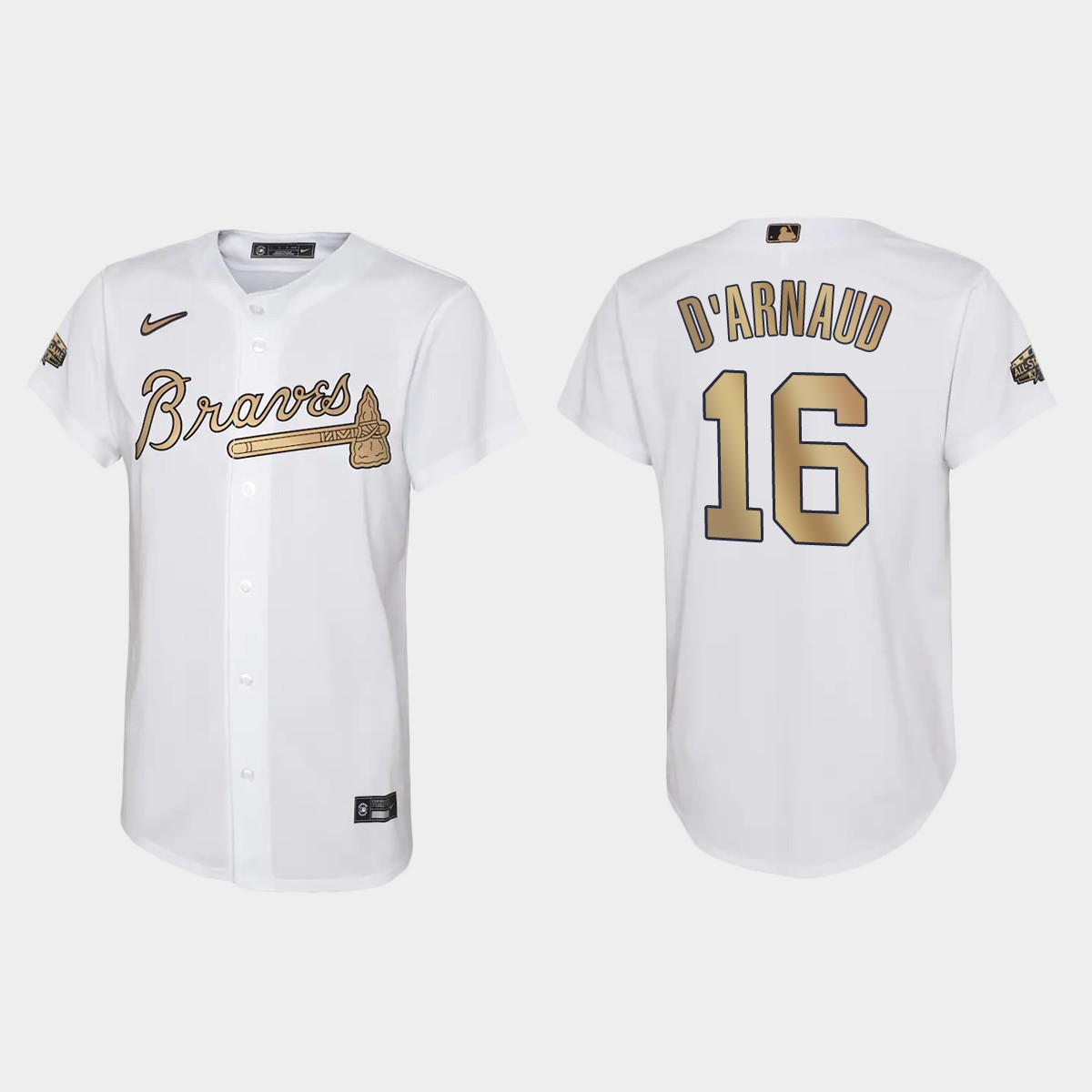 Youth Atlanta Braves Travis d'Arnaud White 2022 MLB All-Star Game Jersey