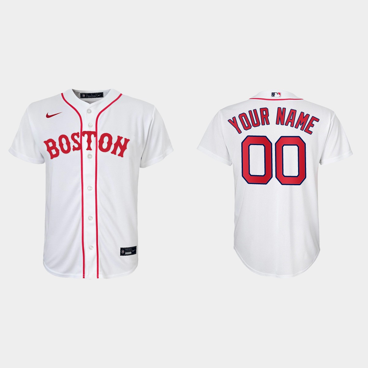 Youth Boston Red Sox #00 Custom White 2021 Patriots' Day Jersey