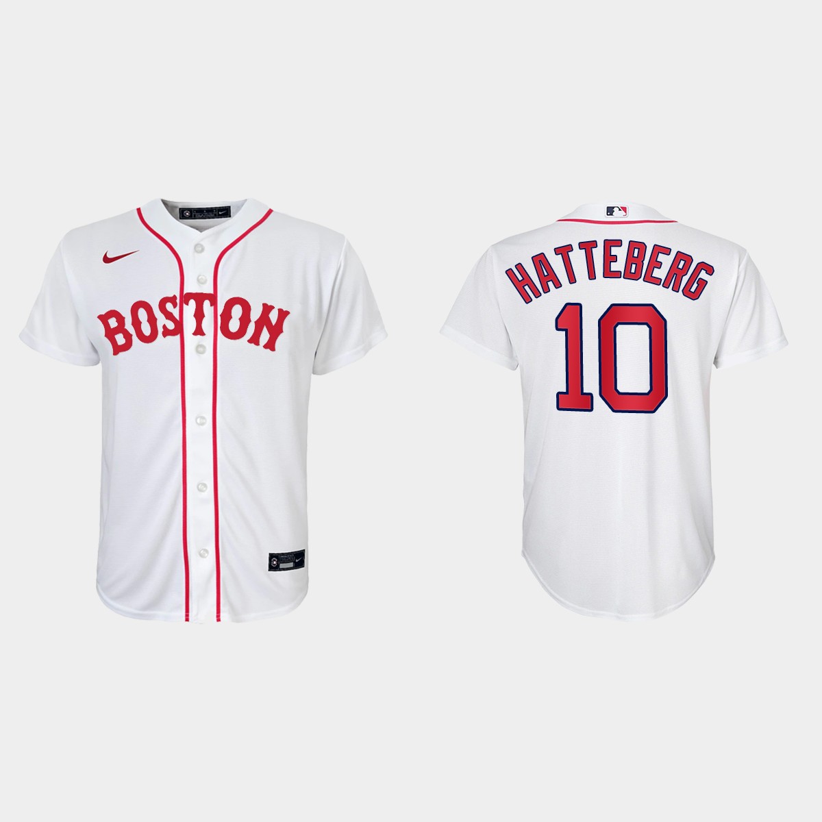Youth Boston Red Sox #10 Scott Hatteberg White 2021 Patriots' Day Jersey