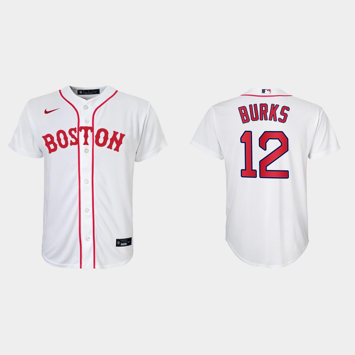 Youth Boston Red Sox #12 Ellis Burks White 2021 Patriots' Day Jersey