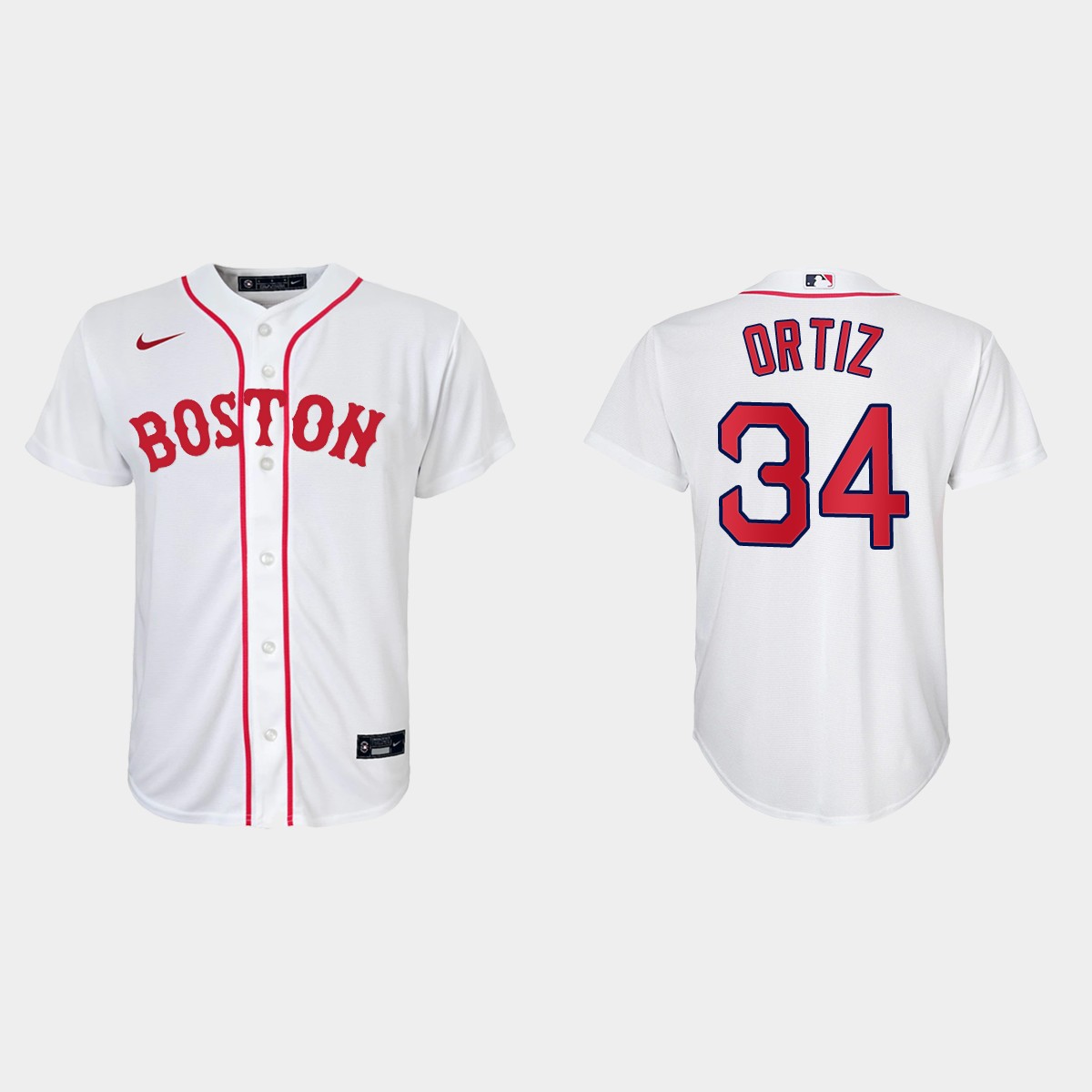 Youth Boston Red Sox #34 David Ortiz White 2021 Patriots' Day Jersey